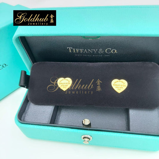[Reserved] Tiffany & Co Return to Tiffany, Heart Tag Stud Earrings, Mini in Yellow Gold
