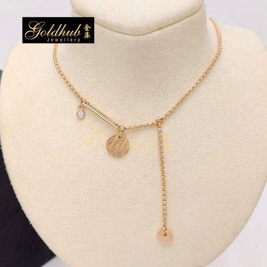 Hermes Ex-Libris Motif Pendant, Very Small Model, with 1 Diamond in Rose Gold