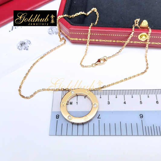 [Reserved] Cartier Love Pendant, 3 Diamonds in Rose Gold
