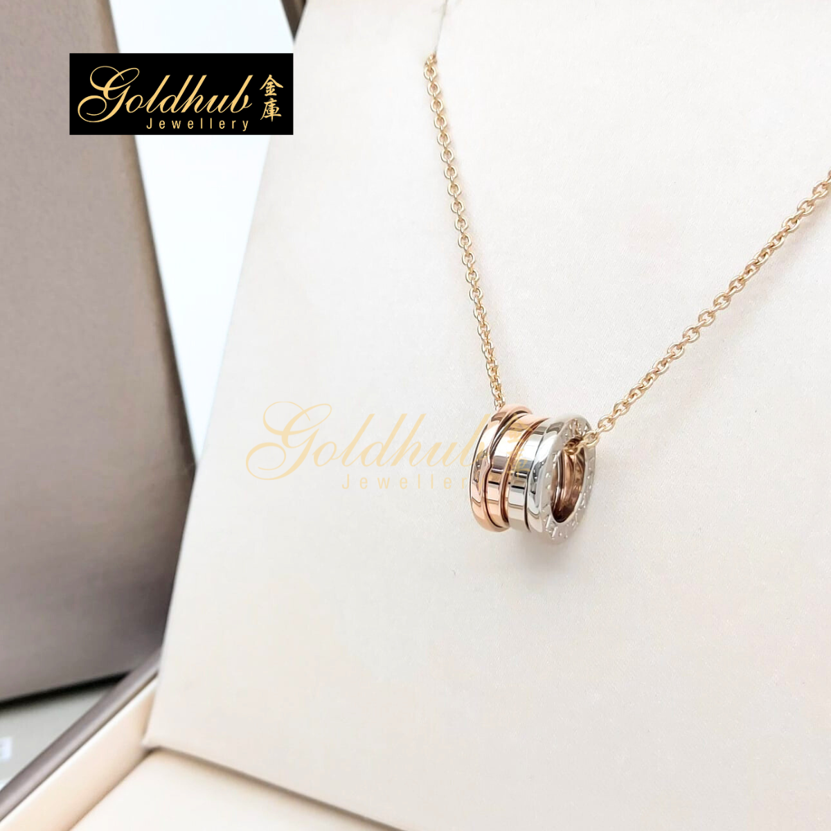 Bvlgari B.zero1 Necklace in White and Rose Gold