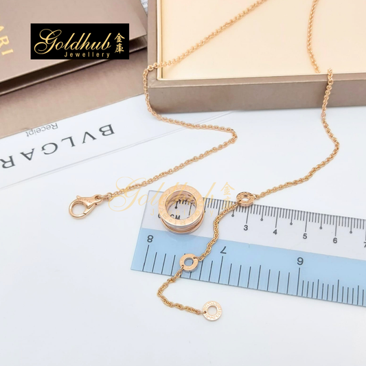 Bvlgari B.zero1 Design Legend White Ceramic Necklace in Rose Gold