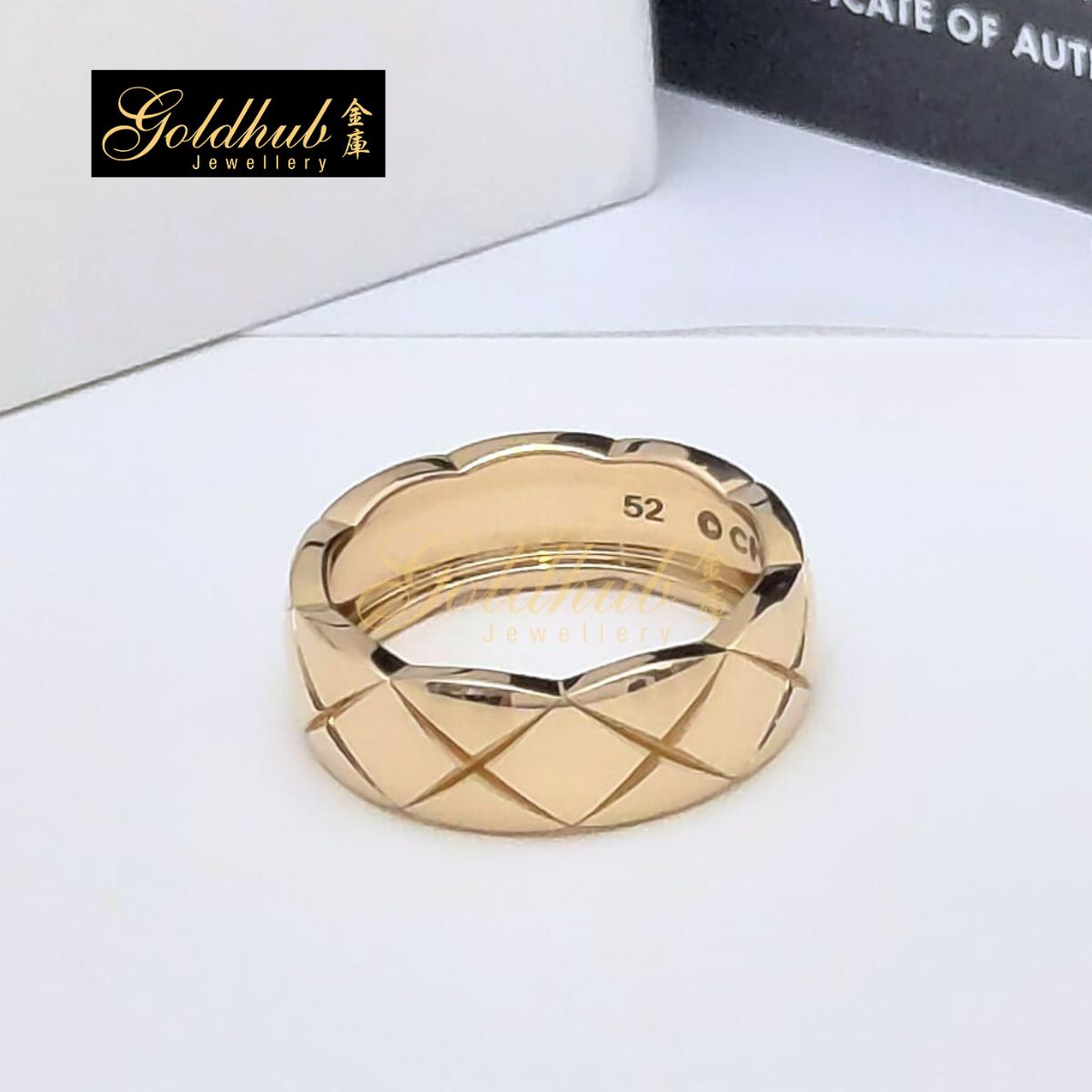 Chanel Coco Crush Quilted Motif, Small Version in Rose Gold, Size 52