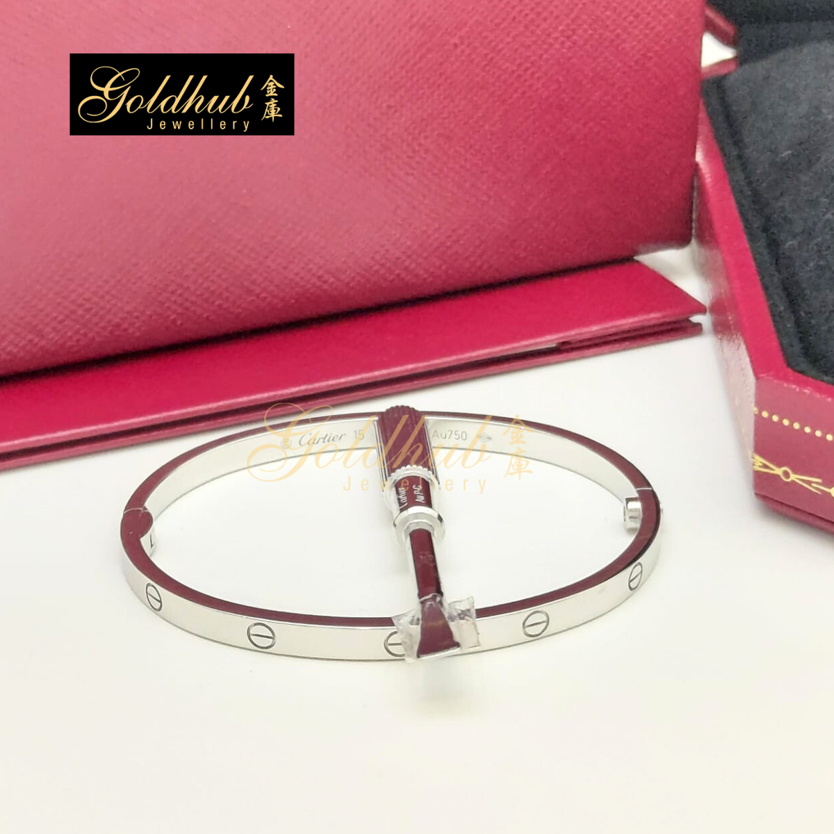 Cartier Love Bracelet, Small Model in White Gold, Size 15