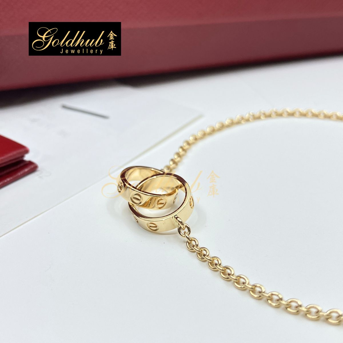 Cartier Love Bracelet on Chain in Yellow Gold, 18cm