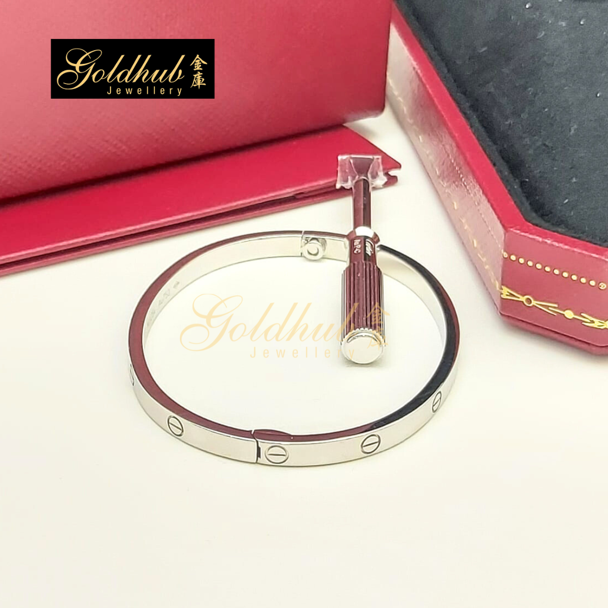 Cartier Love Bracelet, Small Model in White Gold, Size 15