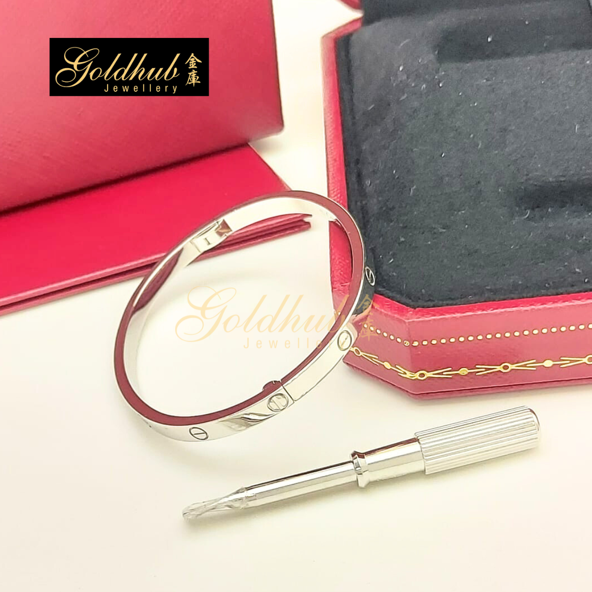 Cartier Love Bracelet, Small Model in White Gold, Size 15