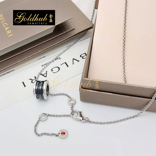 Bulgari Save the Children Necklace, Black Ceramic in Sterling Silver