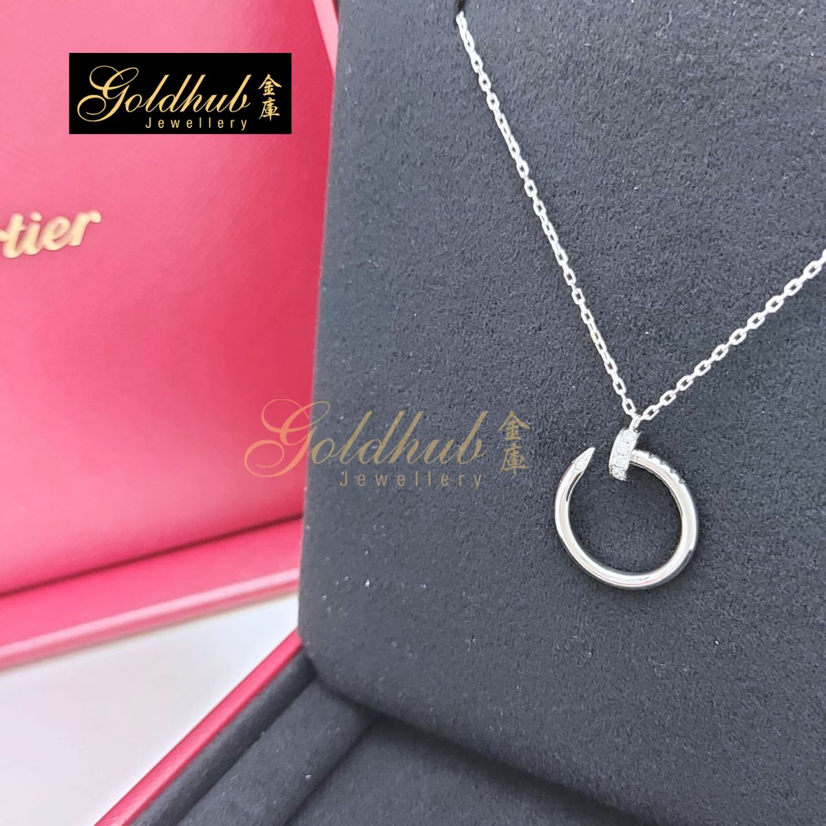 Cartier Juste Un Clou Pendant, 14 Diamonds in White Gold