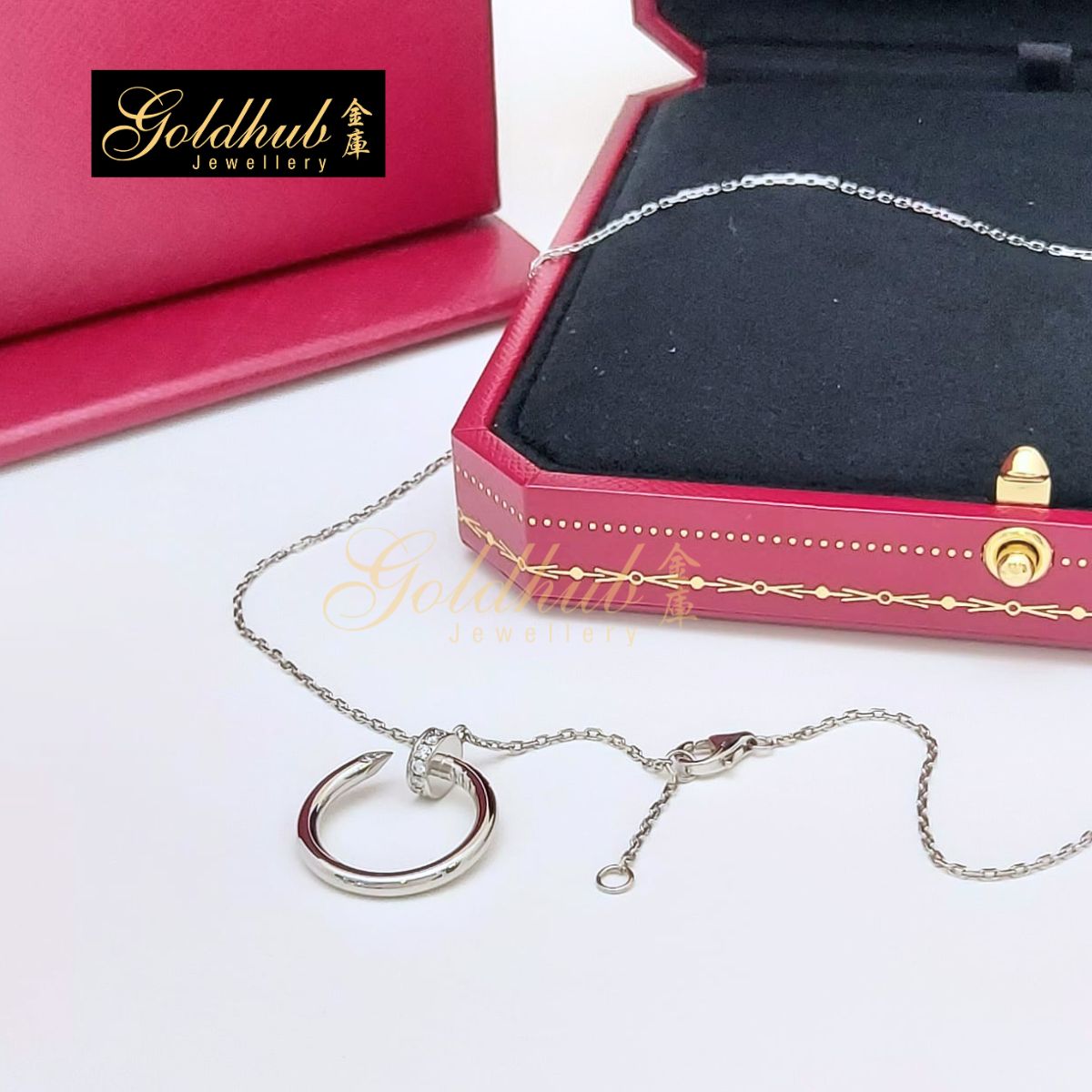 Cartier Juste Un Clou Pendant, 14 Diamonds in White Gold