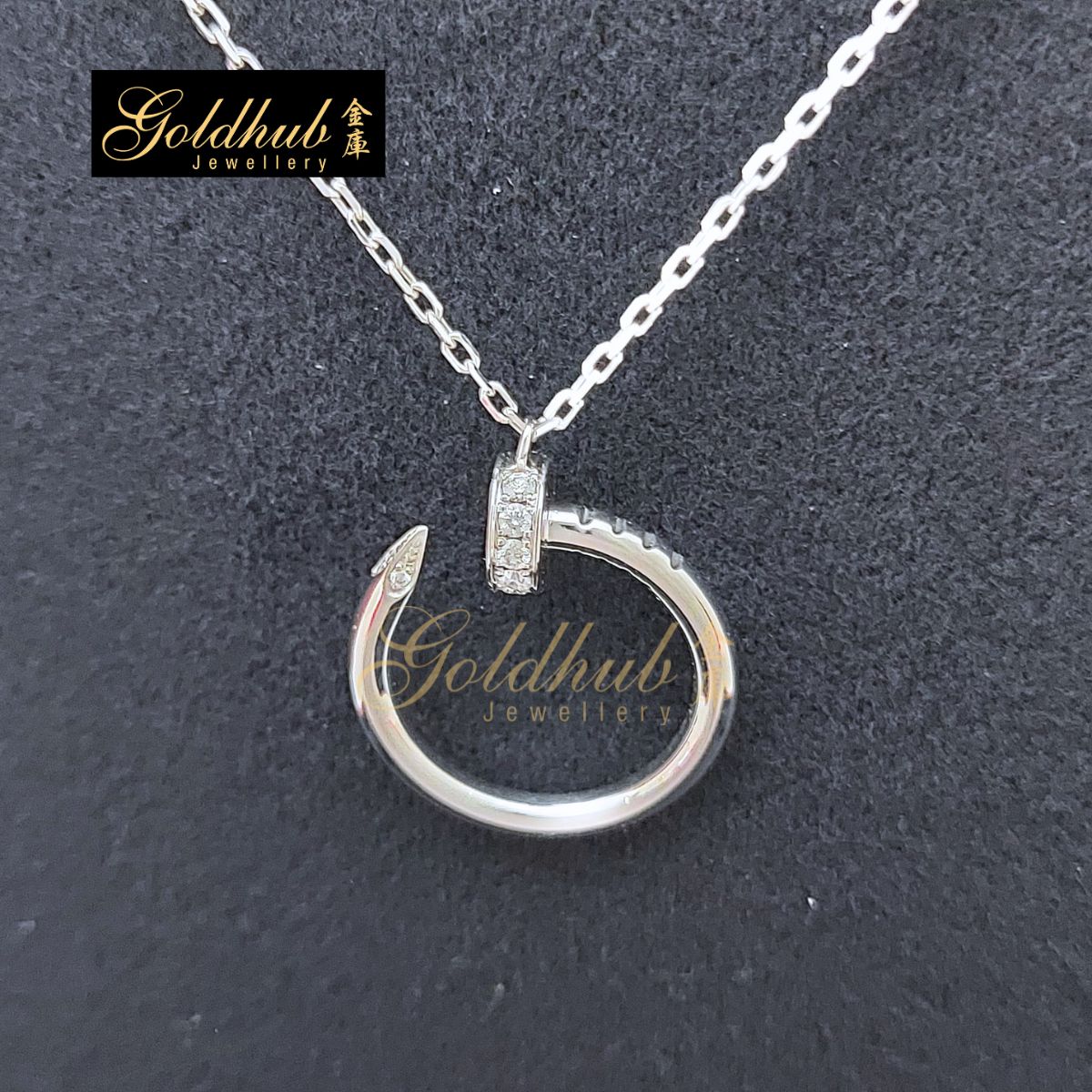 Cartier Juste Un Clou Pendant, 14 Diamonds in White Gold