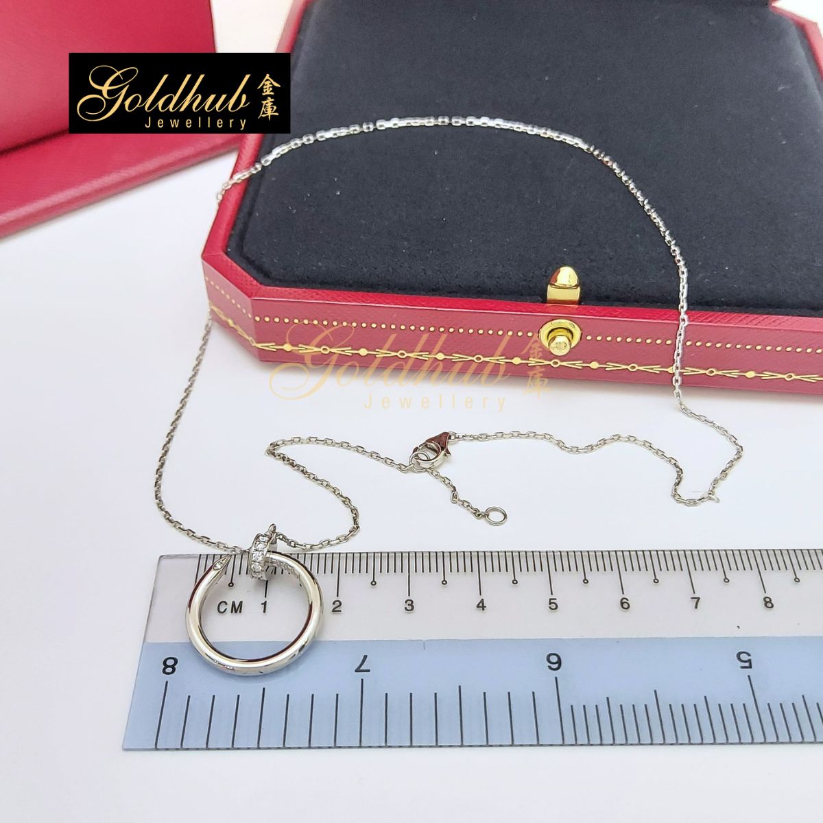 Cartier Juste Un Clou Pendant, 14 Diamonds in White Gold
