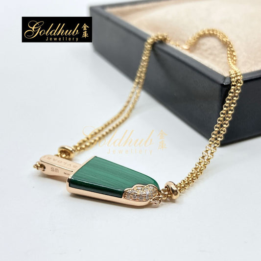 Bulgari Gelati Ice Cream Bracelet with Malachite and Diamonds in Rose Gold, Size SM