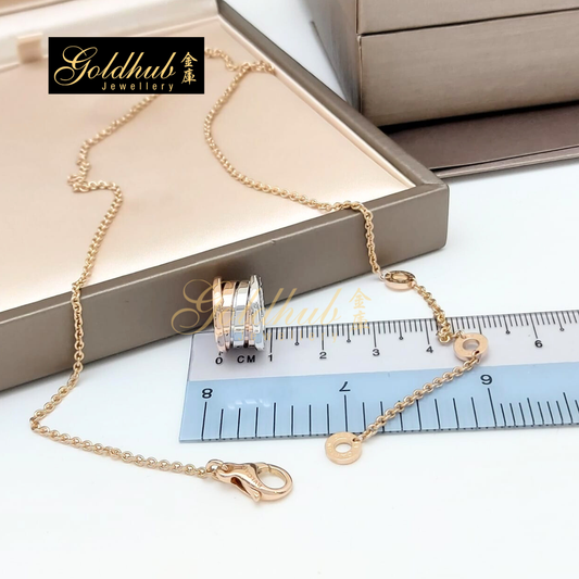 Bvlgari B.zero1 Necklace in White and Rose Gold