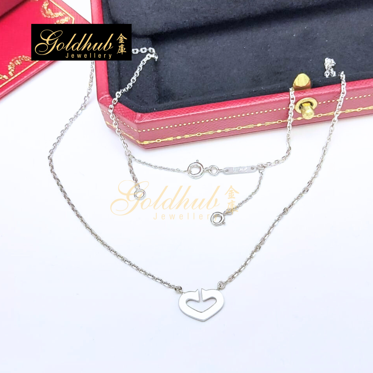 Cartier C Heart Diamond Necklace in White Gold