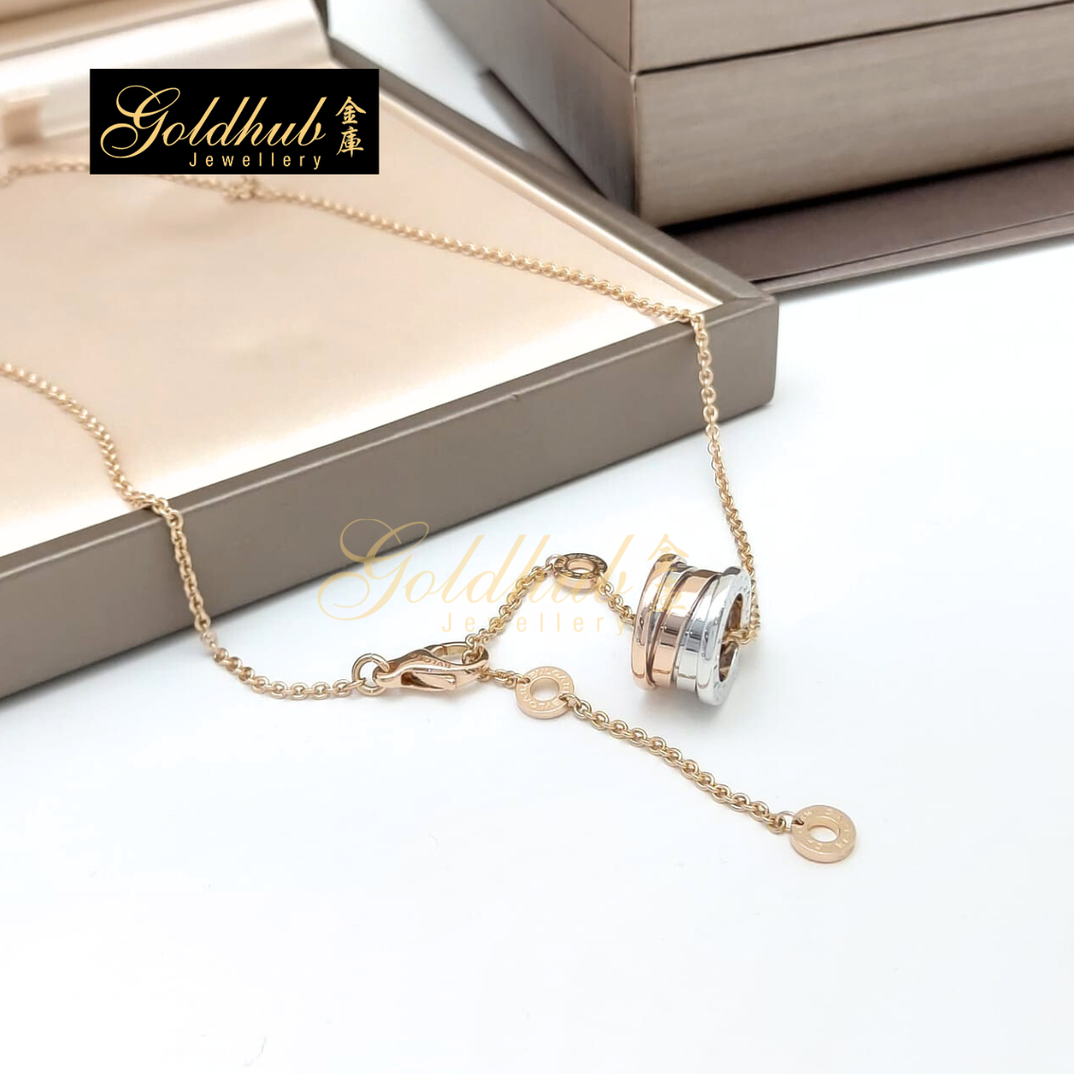 Bvlgari B.zero1 Necklace in White and Rose Gold