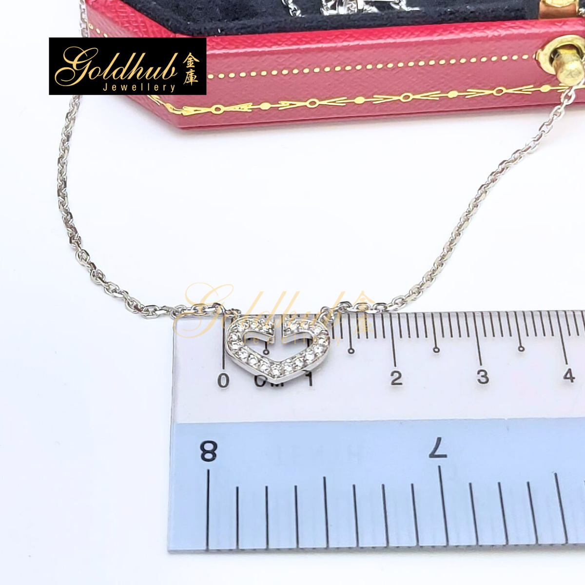 Cartier C Heart Diamond Necklace in White Gold