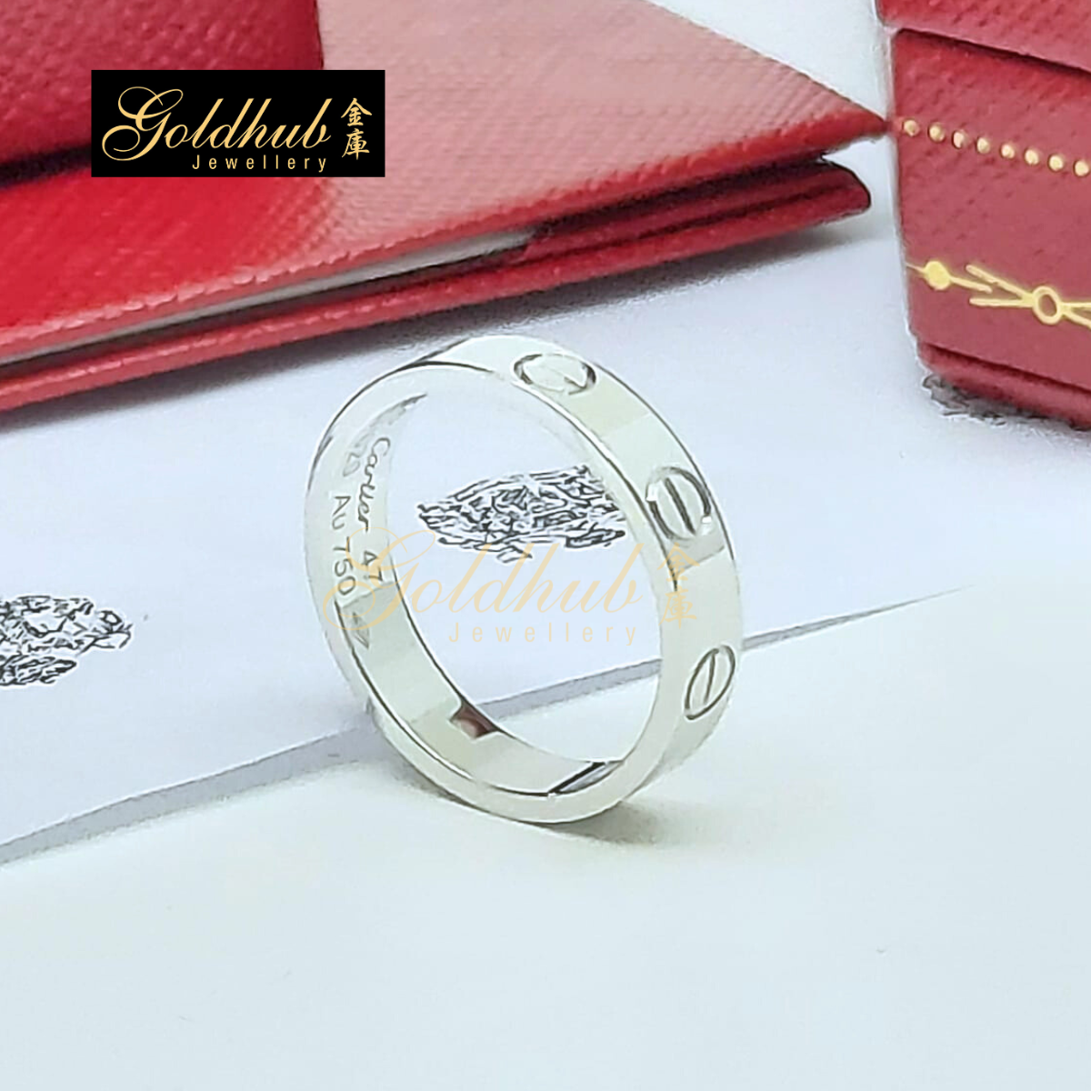 Cartier Love Ring, Small Model in White Gold, Size 47