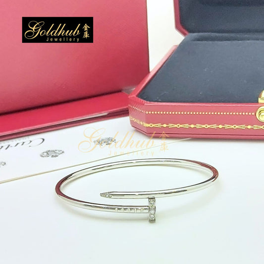 Cartier Juste Un Clou Bracelet, Small Model, Diamonds in White Gold, Size 16