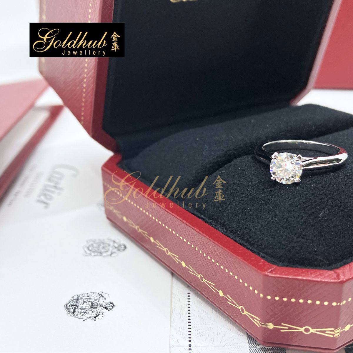Cartier 1895 Solitaire 0.80ct Diamond Ring in Platinum, Size 47