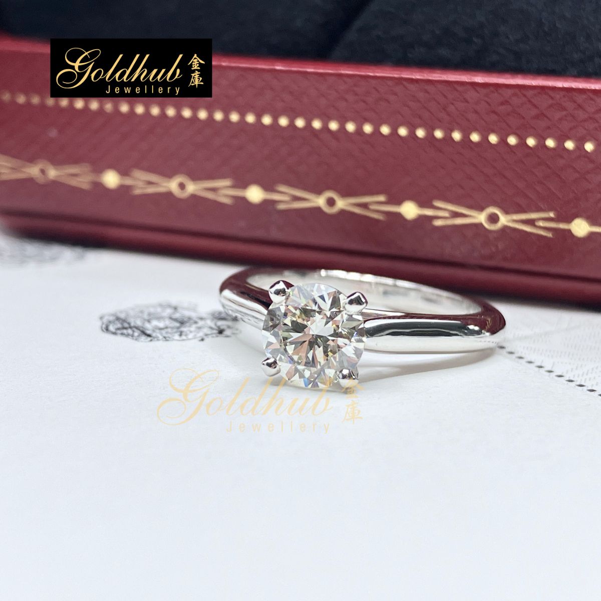 Cartier 1895 Solitaire 0.80ct Diamond Ring in Platinum, Size 47