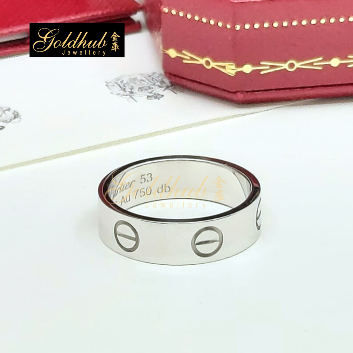 Cartier Love Ring, Classic Model in White Gold, Size 53