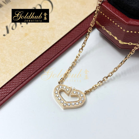 Cartier C Heart Diamond Necklace in Rose Gold