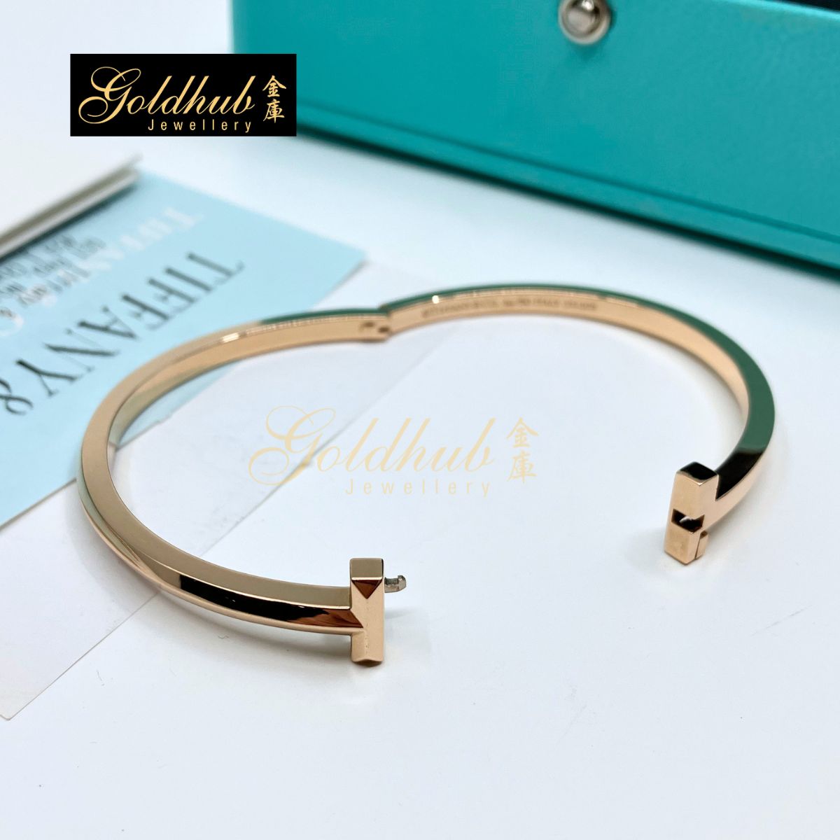 Tiffany T1 Narrow Hinged Bangle in Rose Gold, Size Small