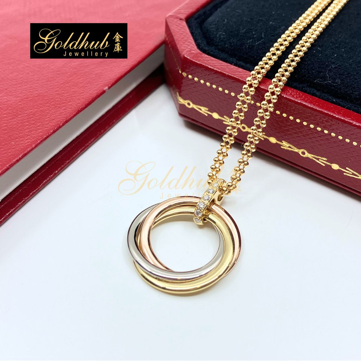 Cartier Trinity Pendant, Medium Model, Diamonds