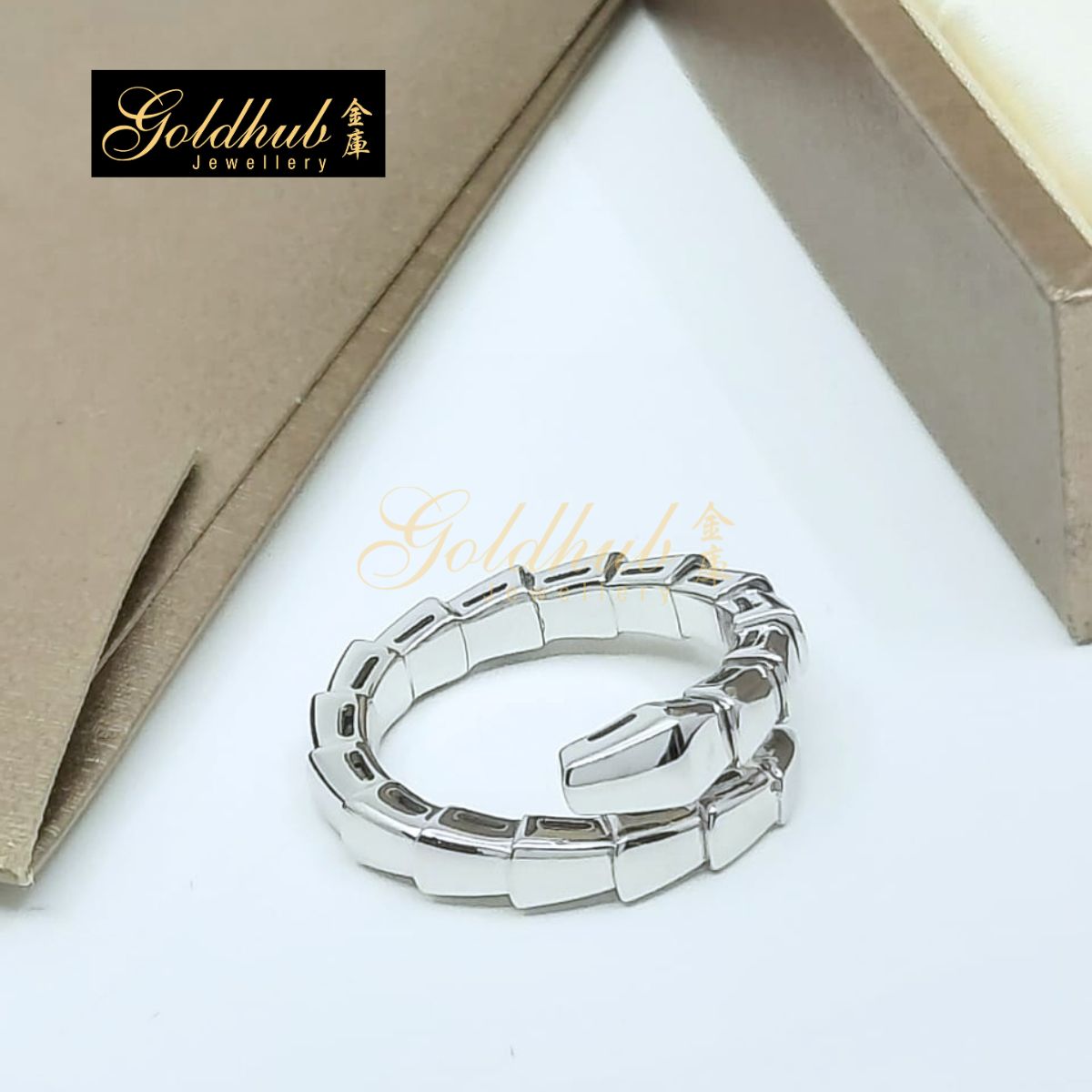 [Reserved] Bulgari Serpenti Viper One-coil Ring in White Gold, Size M