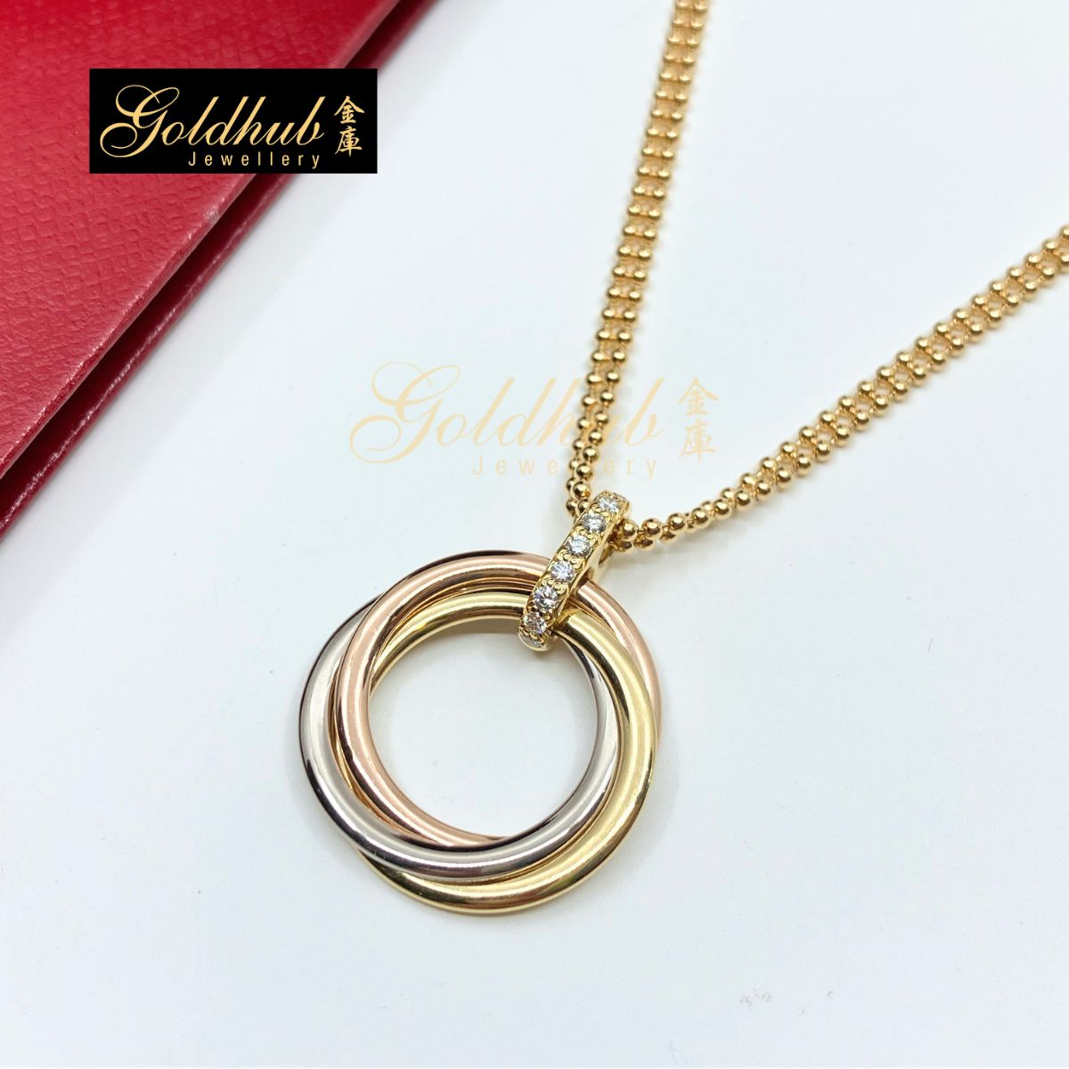 Cartier Trinity Pendant, Medium Model, Diamonds