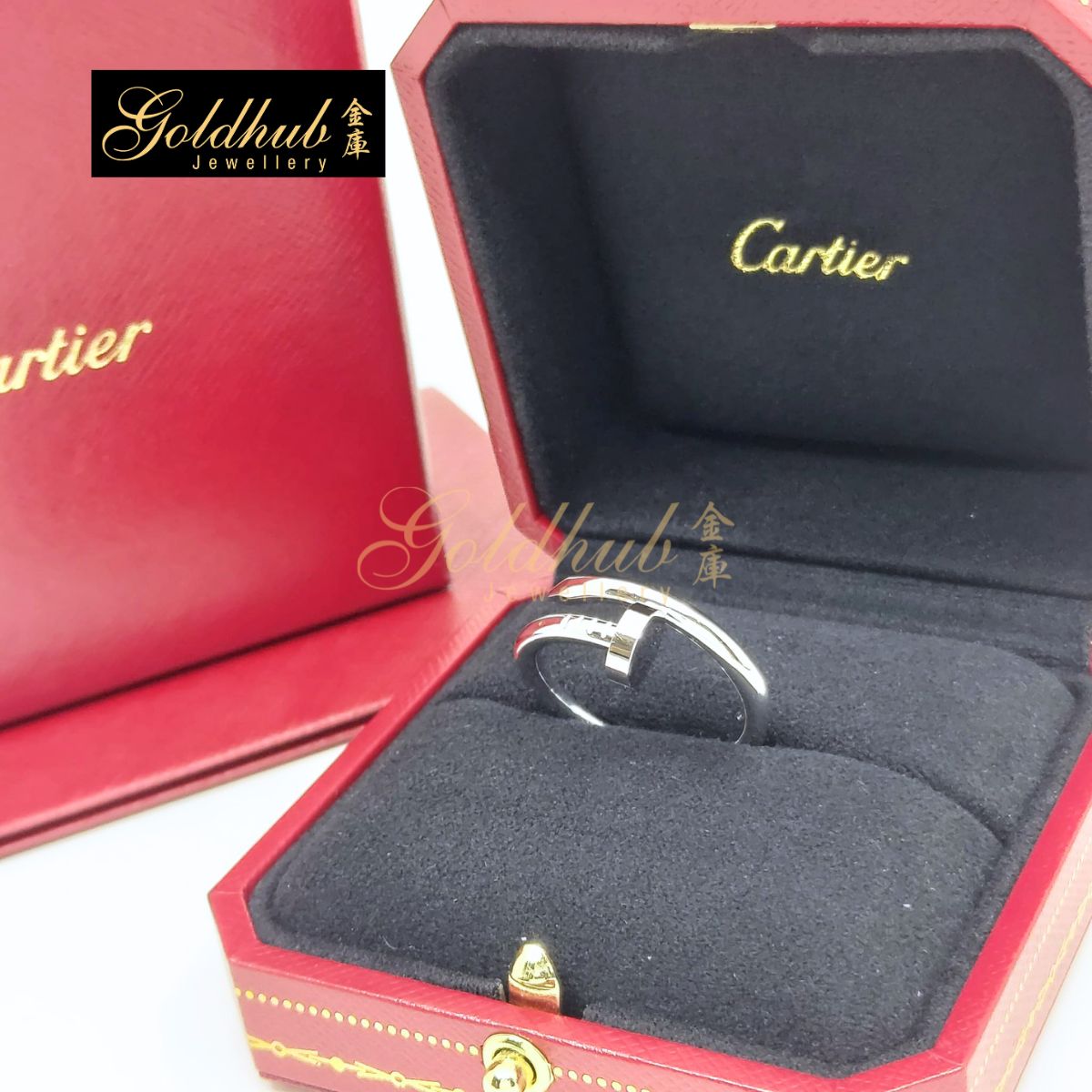 Cartier Juste un Clou Ring, Classic Model in White Gold, Size 61
