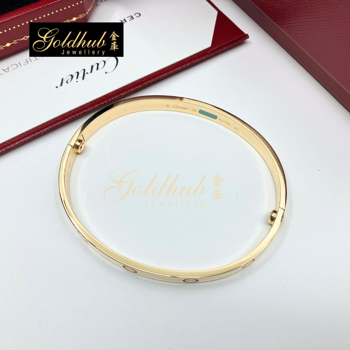 Cartier Love Bracelet, Classic Model in Yellow Gold, Size 20
