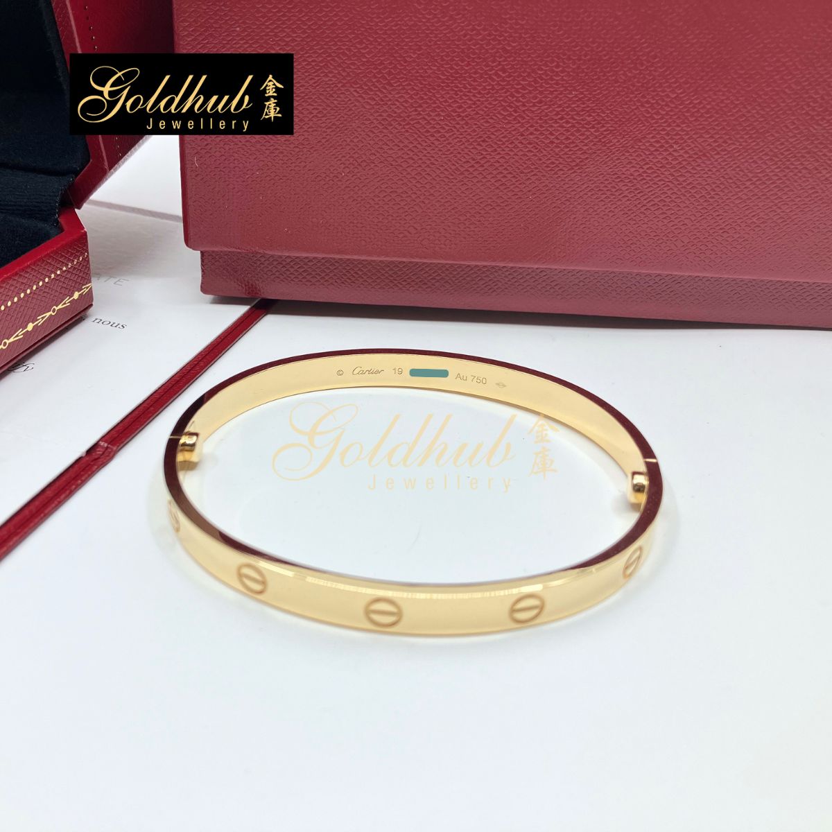 Cartier Love Bracelet, Classic Model in Yellow Gold, Size 19