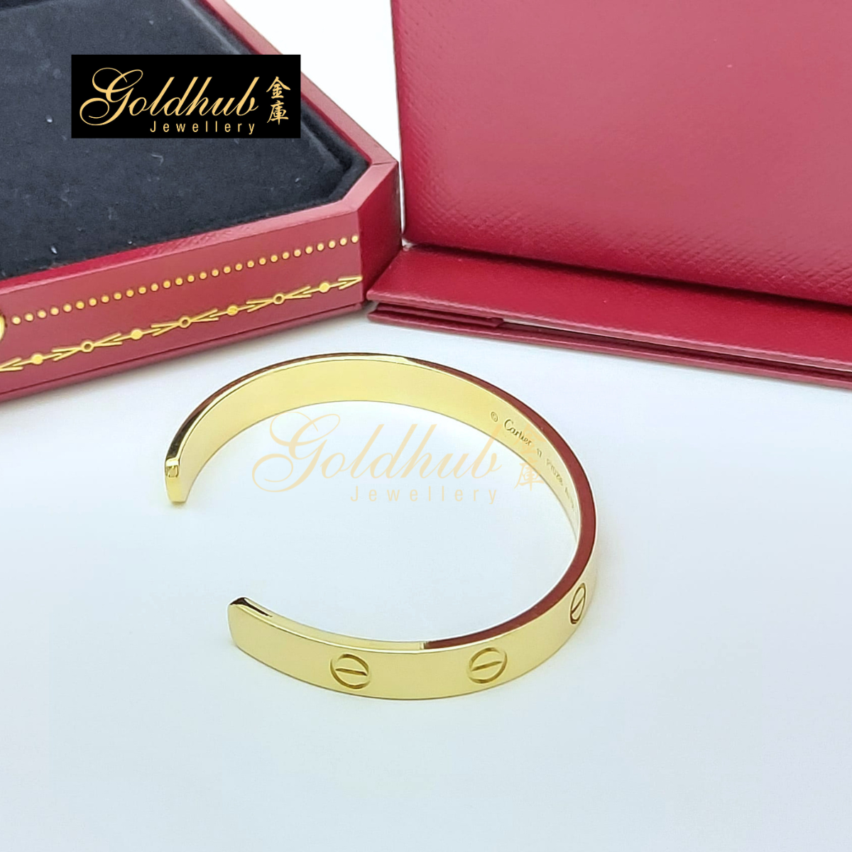 Cartier Love Cuff Bracelet, Open Model in Yellow Gold, Size 17