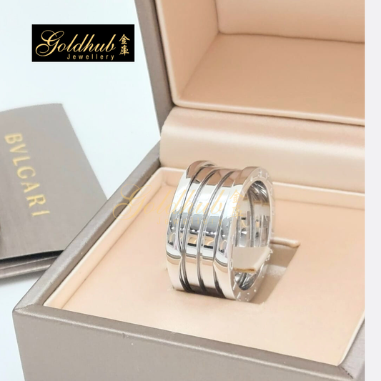 Bvlgari B.zero1 4 Band Ring in White Gold, Size 60