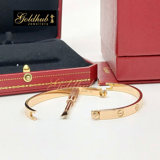 [Reserved] Cartier Love Bracelet, Classic Model in Rose Gold, Size 18