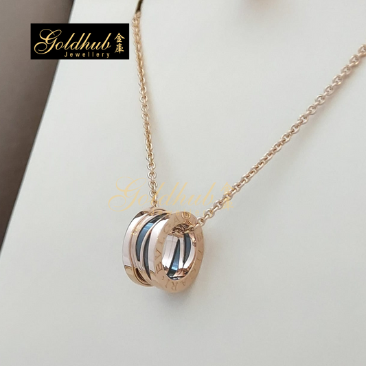 Bvlgari B.zero1 Design Legend Black Ceramic Necklace in Rose Gold