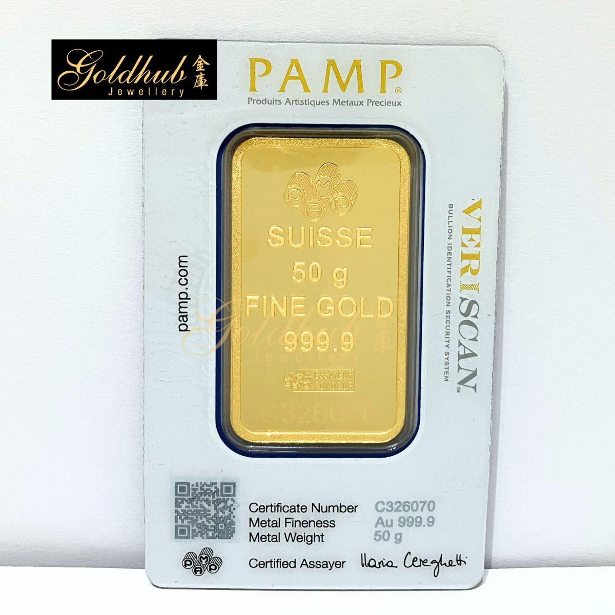 50g PAMP Gold Bar (Bank Transfer or PayNow: S$6,280)