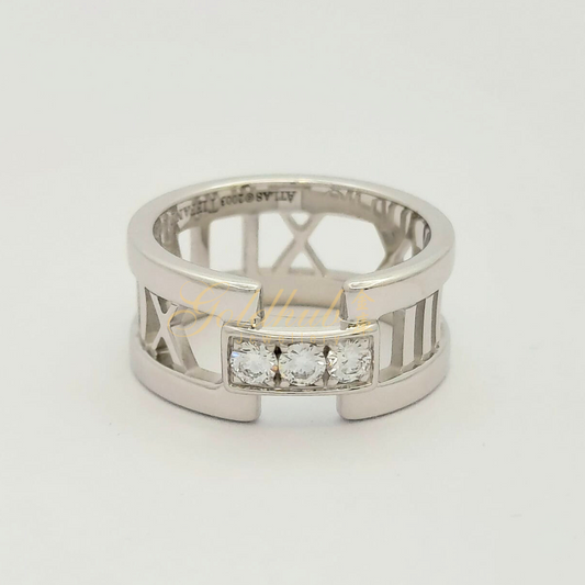 Tiffany & Co. Atlas Diamond Ring in White Gold