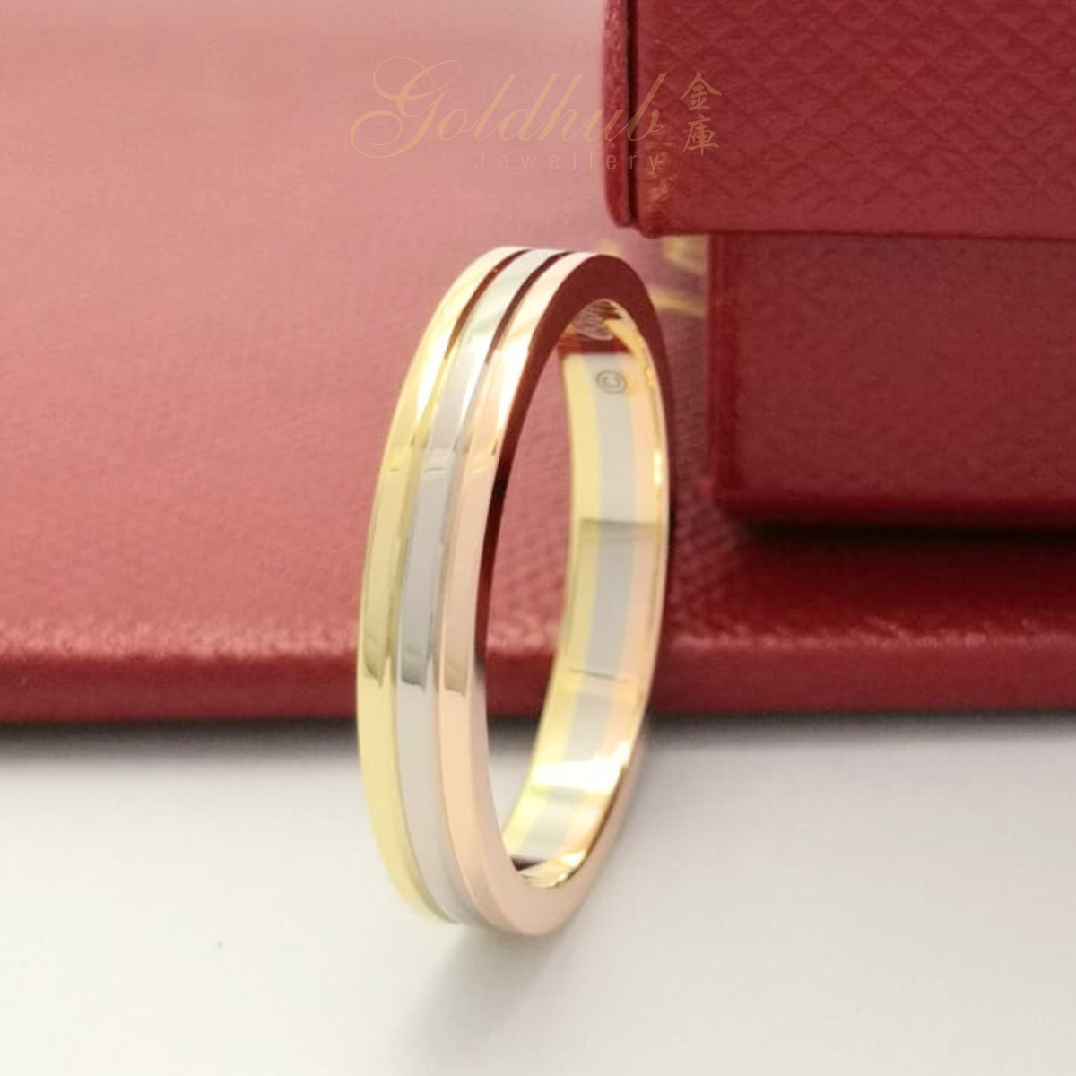18k Pre-loved Vendome Louis Cartier Ring in Tri-colour Gold