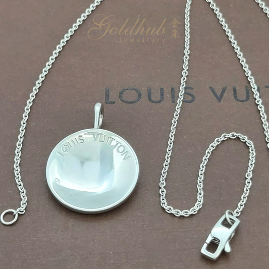 18k Pre-loved Louis Vuitton Necklace in White Gold