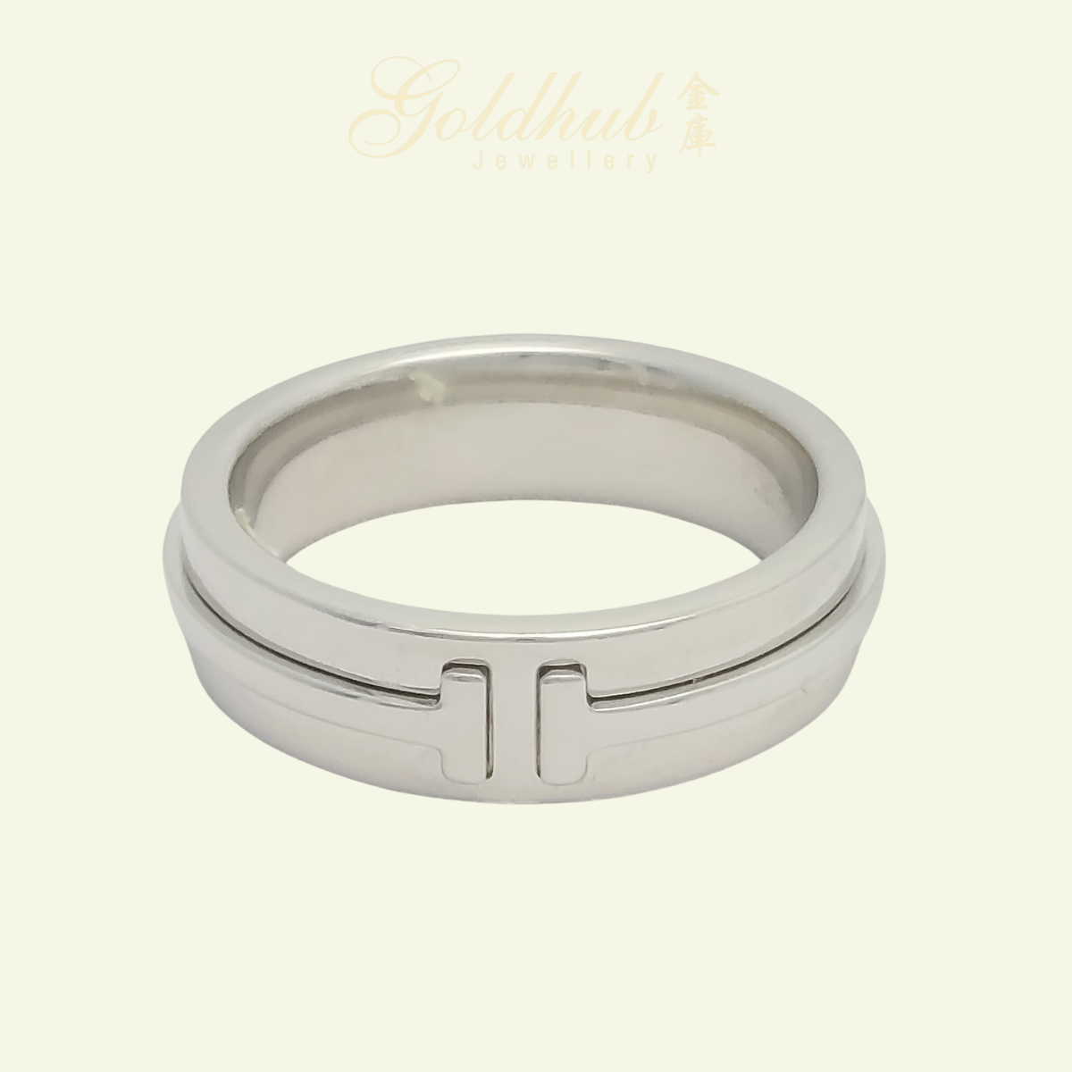 [FURTHER DISCOUNTED] 18k Pre-loved Tiffany & Co. T Wide Ring in White Gold
