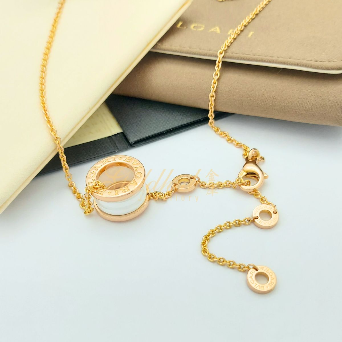 [Reserved] Bvlgari B.zero1 White Ceramic Necklace in Rose Gold