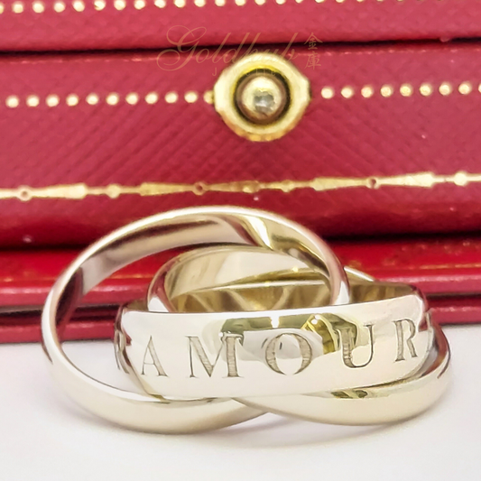 18k Pre-loved 750 Cartier Amour Et Trinity Ring in White Gold