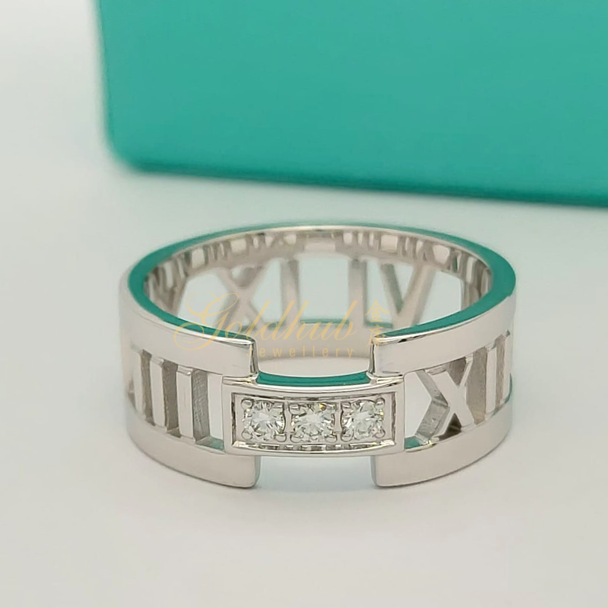 Tiffany & Co. Atlas Diamond Ring in White Gold