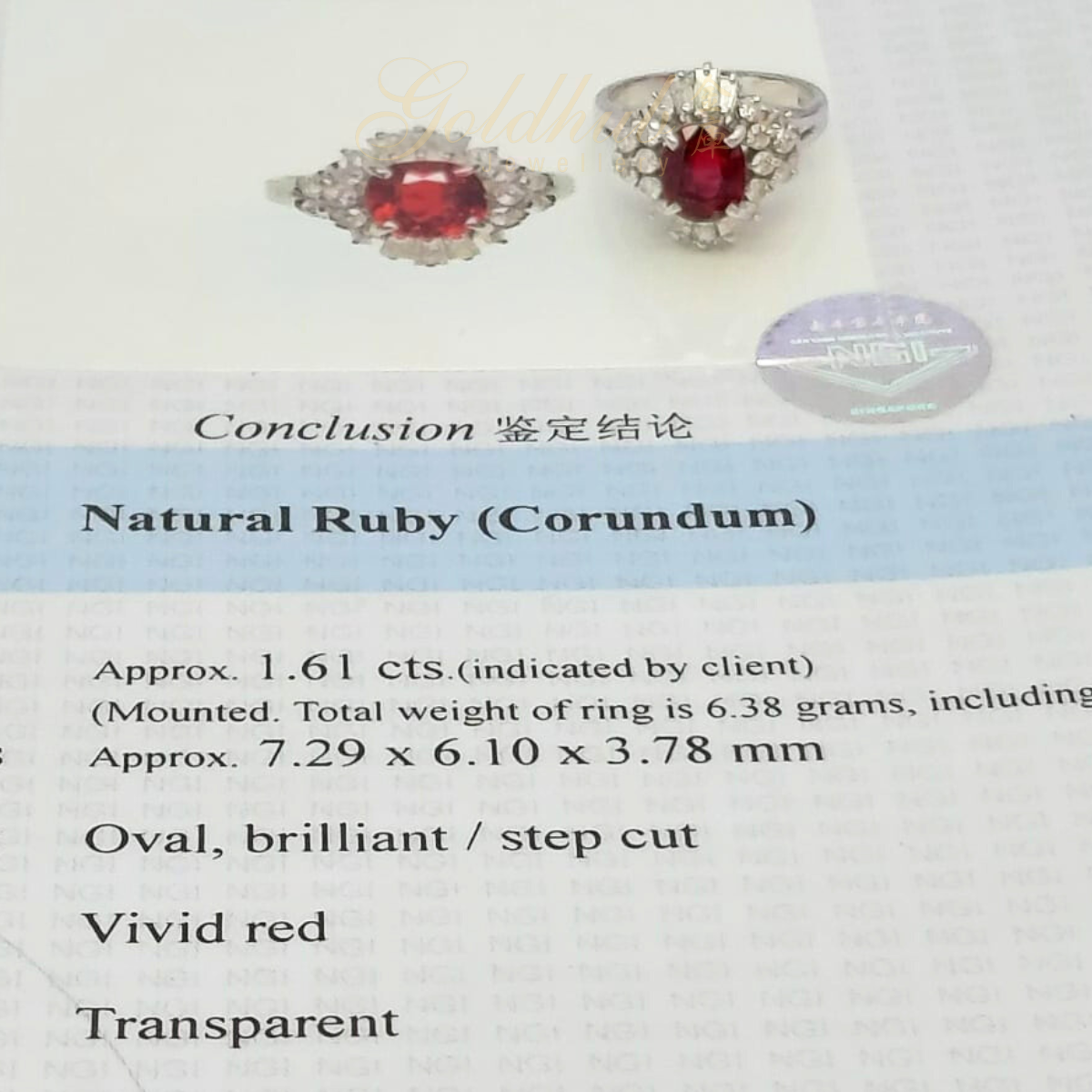 PT900 Vivid Ruby Diamond Ring in Platinum