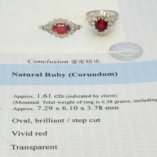 Vivid Ruby Diamond Ring in Platinum