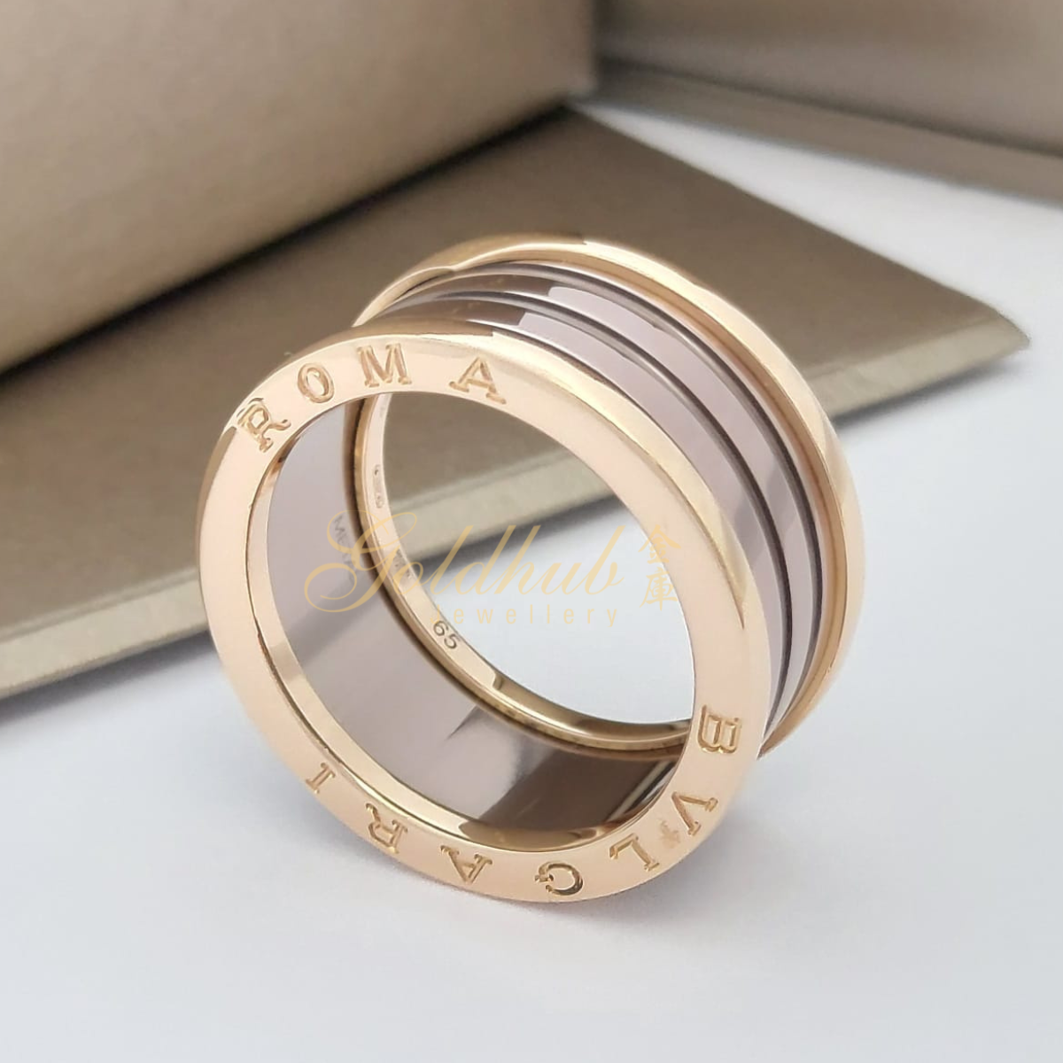 Bvlgari B.zero1 Rome Metal 4 Band Ring in Rose Gold