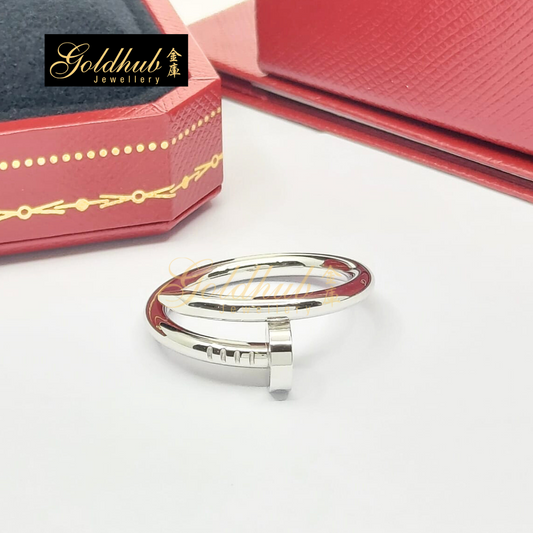 Cartier Juste Un Clou Ring, Classic Model in White Gold, Size 60
