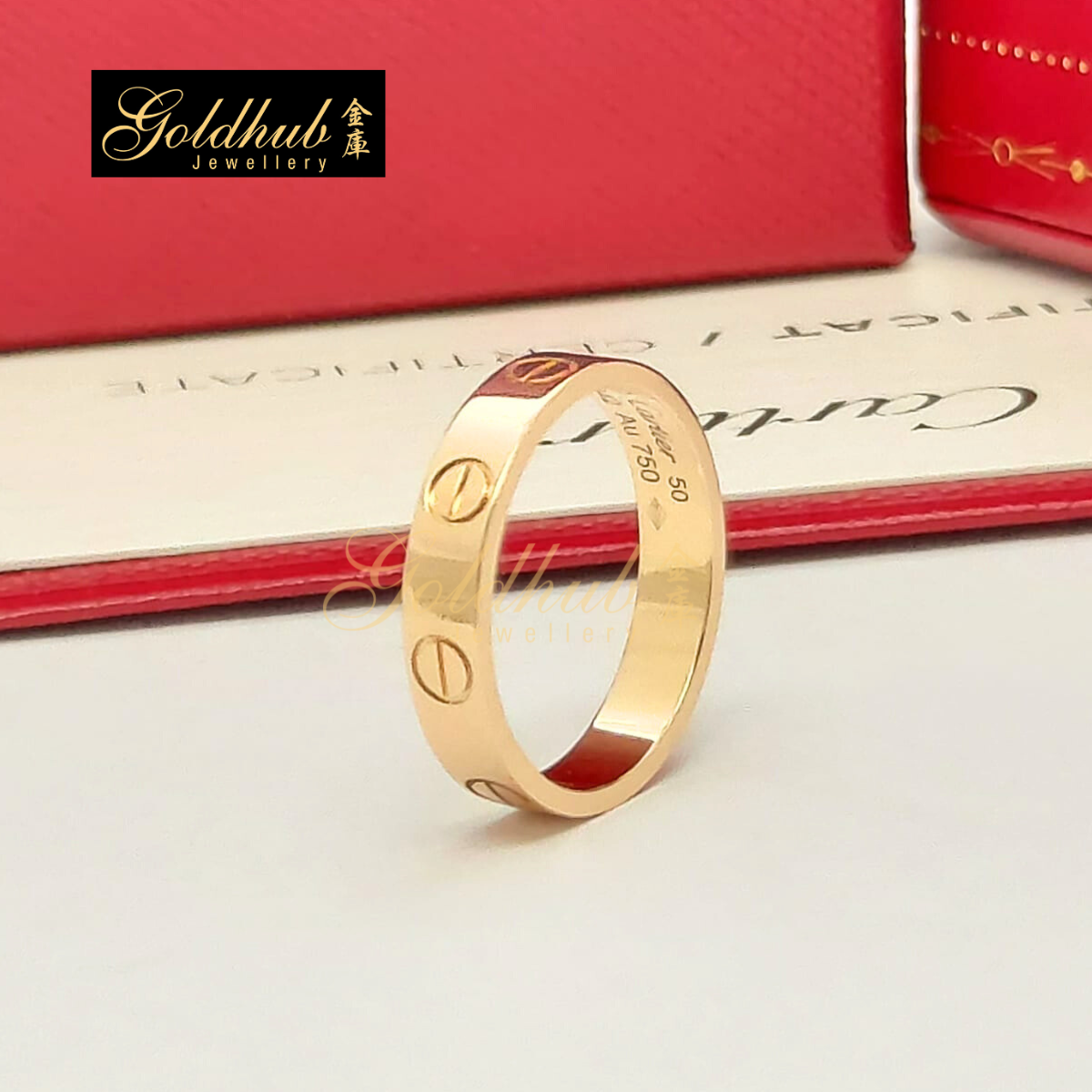 Cartier Love Wedding Band in Rose Gold, Size 50